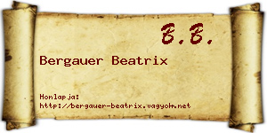Bergauer Beatrix névjegykártya